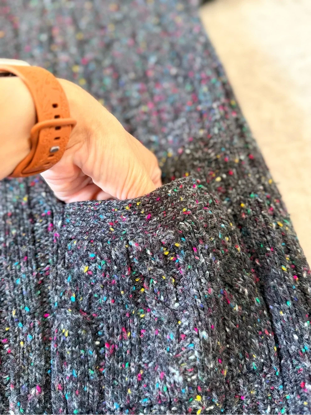 Vintage Limited Express Rainbow Confetti Cable Knit Cozy Grandmacore Cardigan M